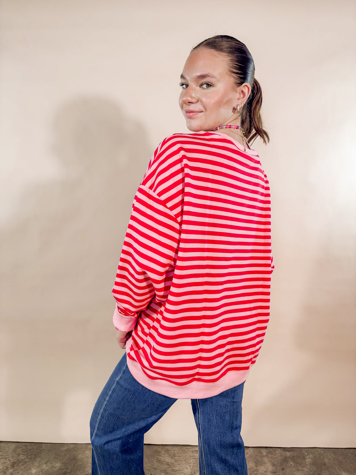 Harper Oversized Striped Sweatshirt