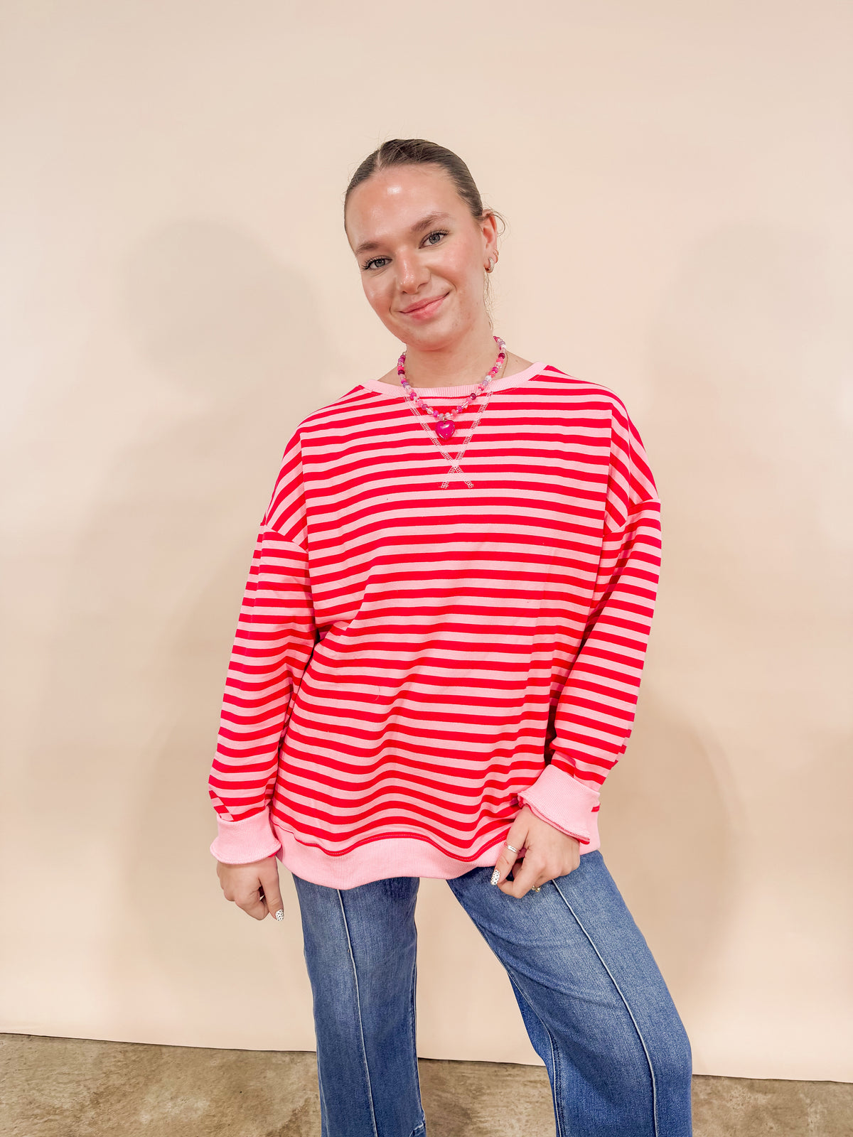 Harper Oversized Striped Sweatshirt