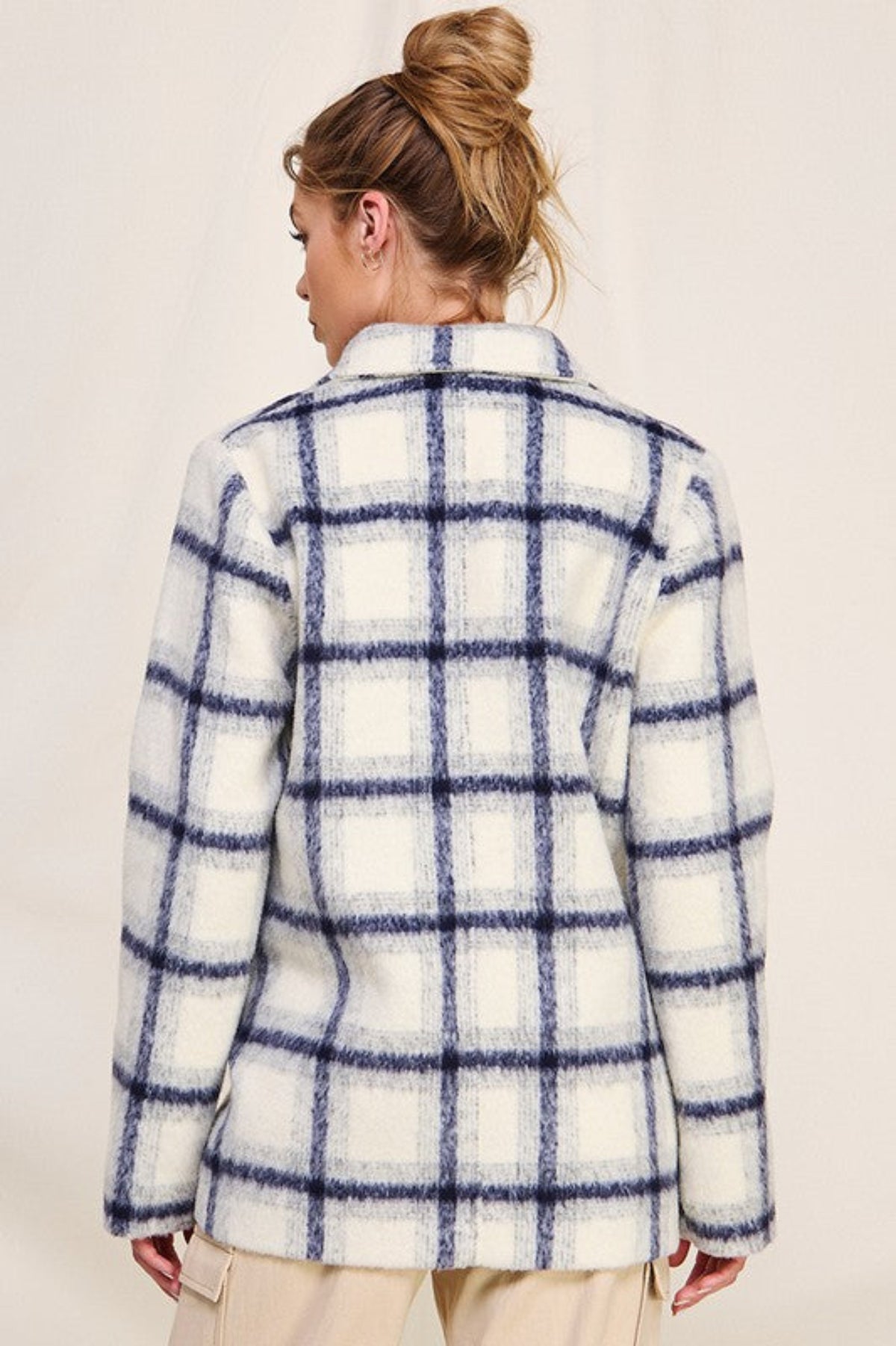 Natalie Plaid Shacket - Navy