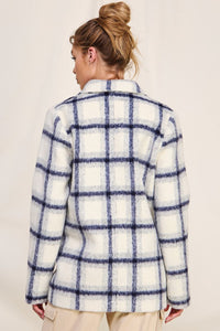 Natalie Plaid Shacket - Navy