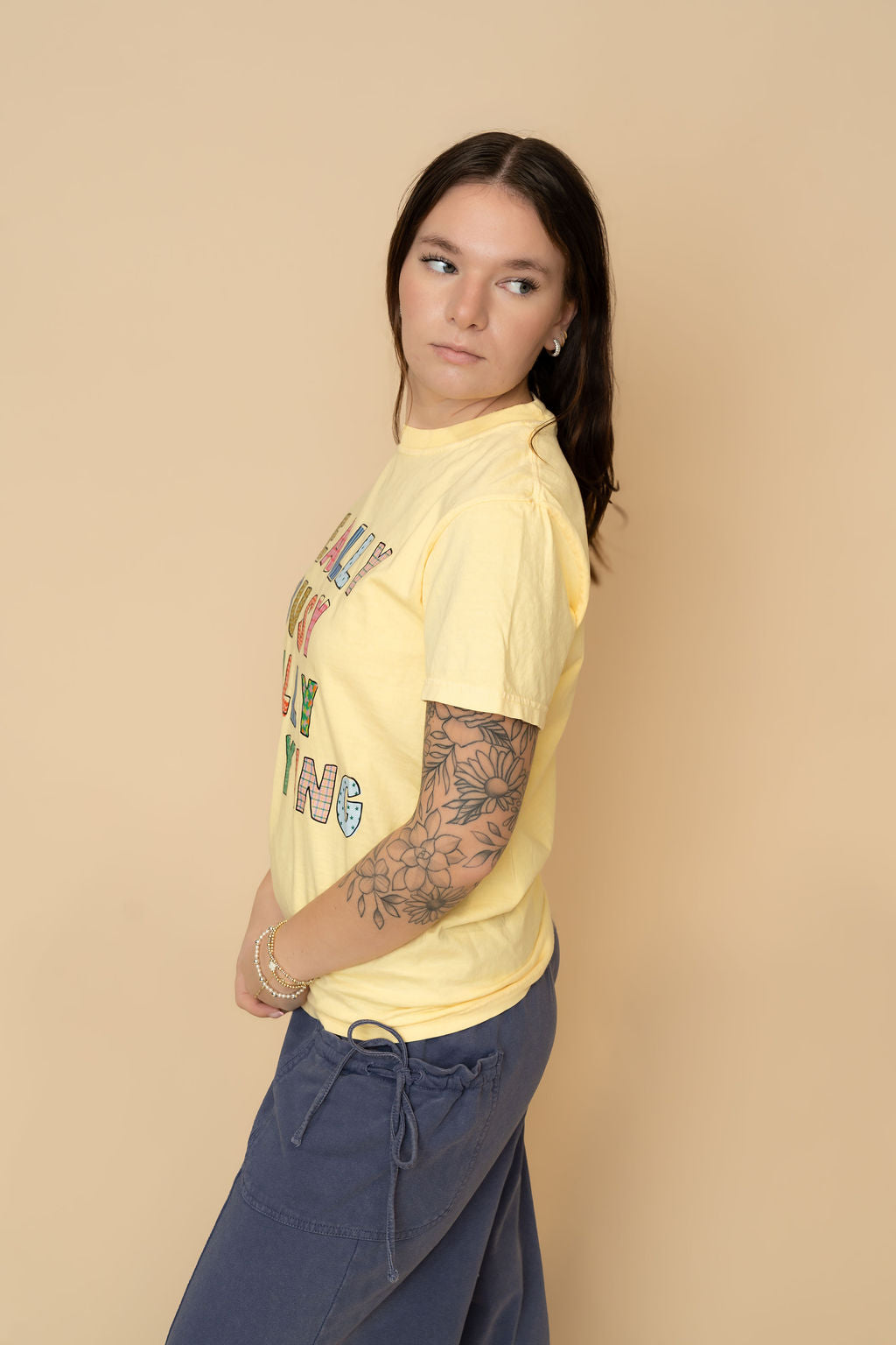 Busy Dilly Dallying Graphic Tee - Yellow