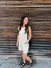 Pocket Detail Sleeveless Comfy Romper
