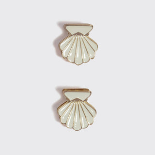 Metal pearl clam shell claw clips, coastal hair clips