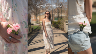 Day Dreamer Collection featuring soft floral dresses and light weight tops perfect for a day dream like summer day