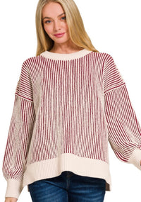 Two-Toned Crew Neck Sweater