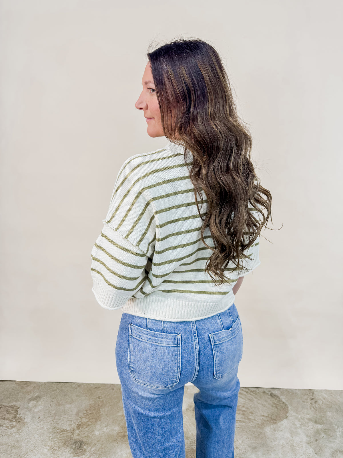 Madeline Striped Short Sleeve Sweater