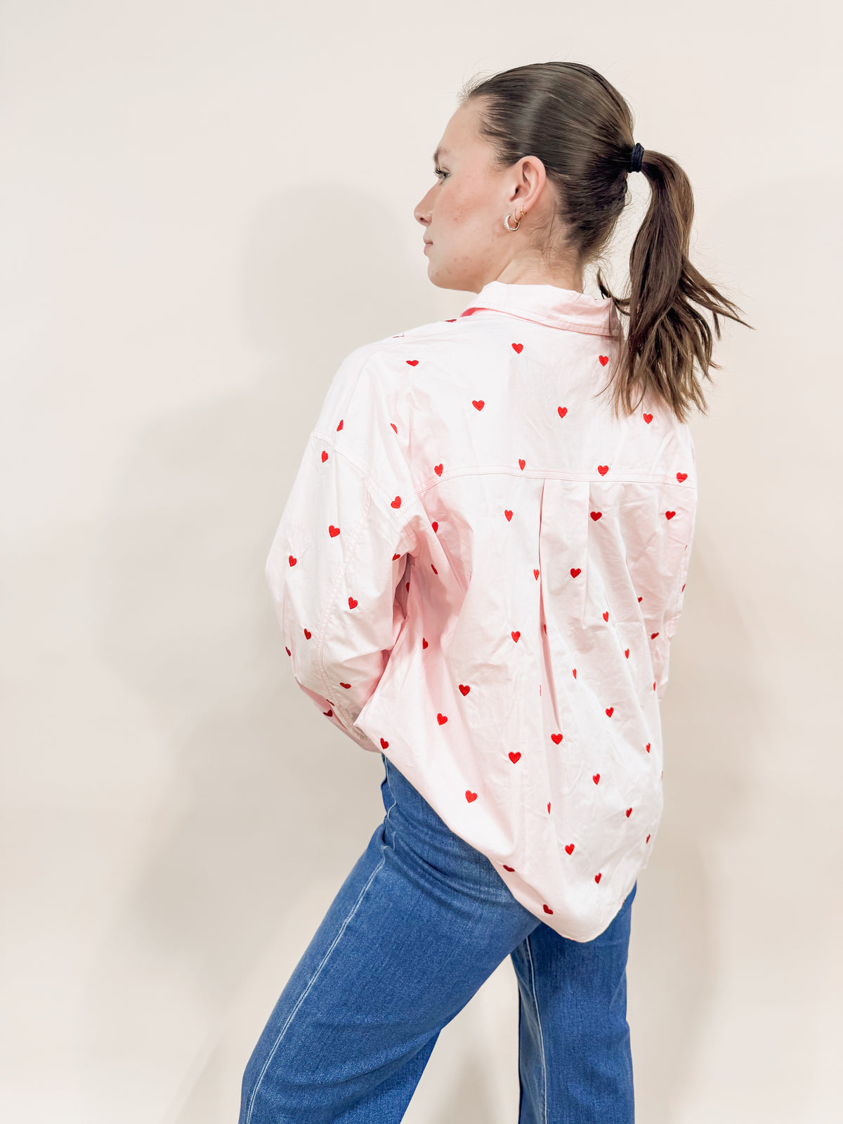 Jenna Heart Button Down Shirt