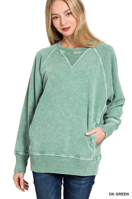 Halo Washed French Terry Pullover