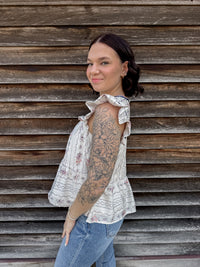 Bloom & Stripe Floral Peplum Top