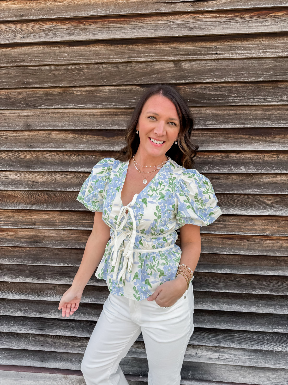 Garden Breeze Tie Front Blouse