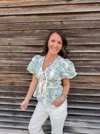 Garden Breeze Tie Front Blouse