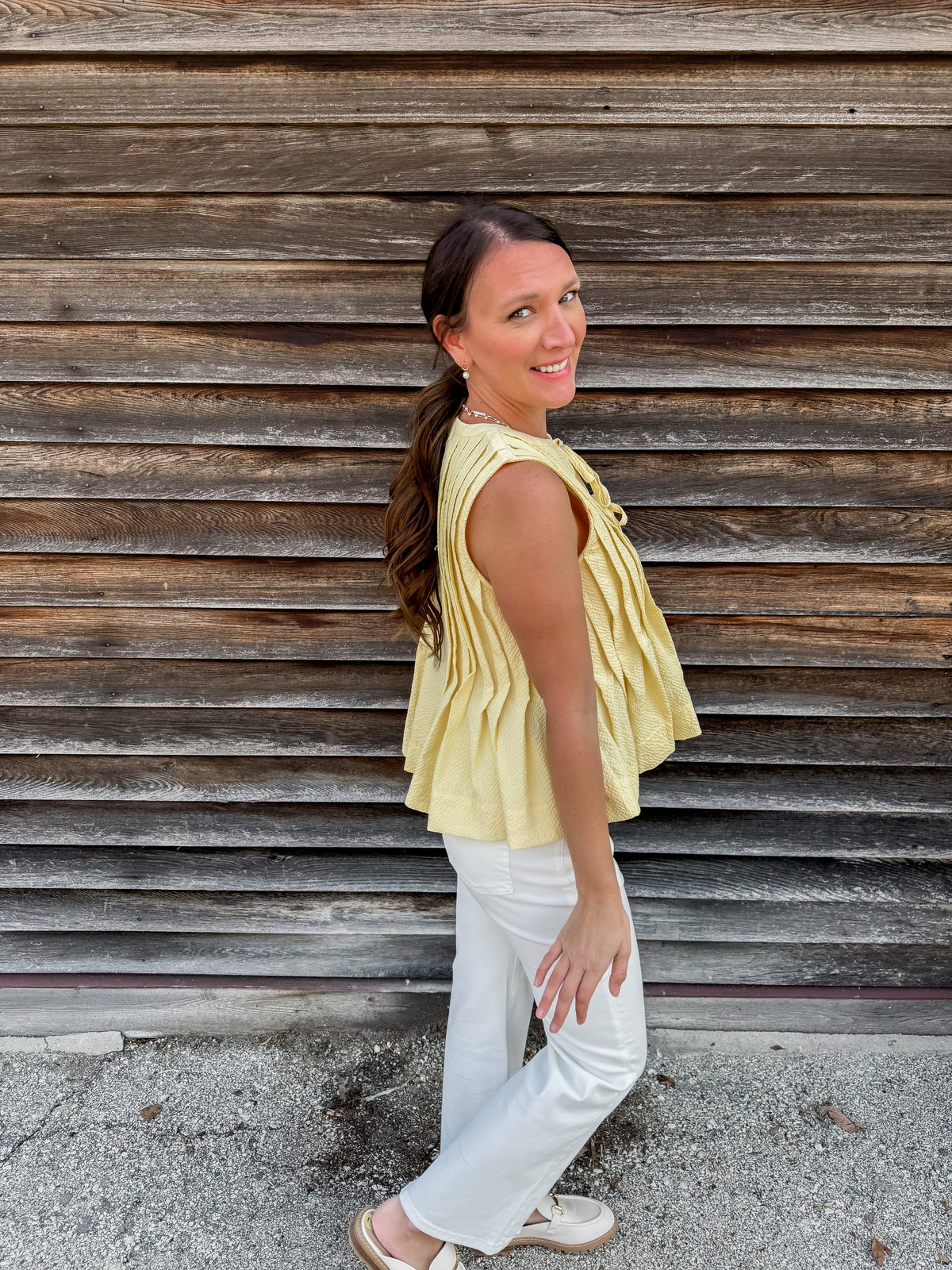 Golden Glow Tie Front Tank