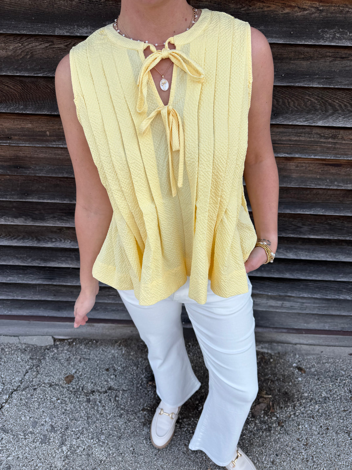 Golden Glow Tie Front Tank