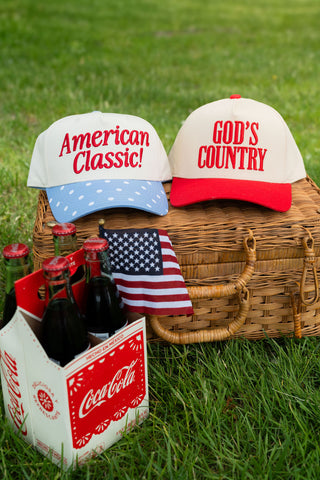 God's Country  Two Tone Trucker Hat - Red