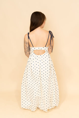 Alice Polka Dot Bubble Maxi Dress - Cream