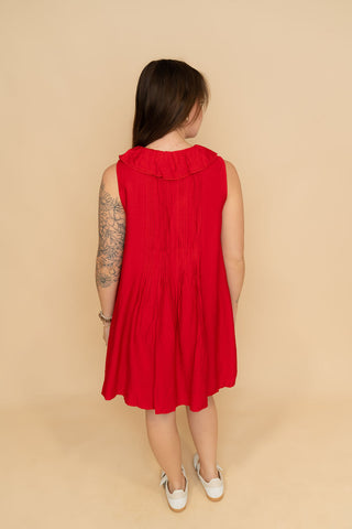 Harlow Ruffle Mini Dress - Red