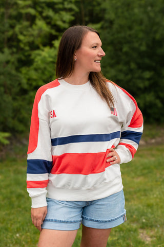 Vintage USA Oversized Sweatshirt - White