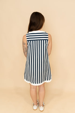 Remi Striped Mini Dress - Navy