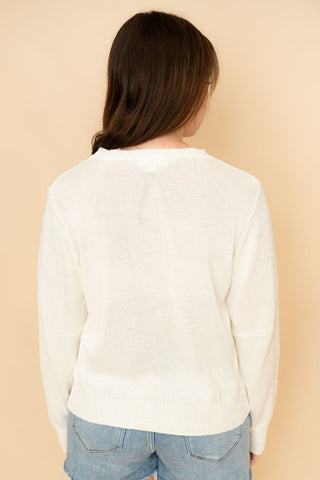 Collins American Flag Sweater - White