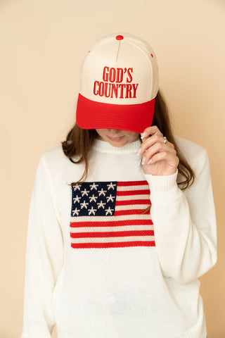God's Country  Two Tone Trucker Hat - Red