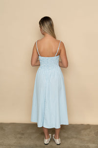 Mallory Striped Midi Dress - Blue