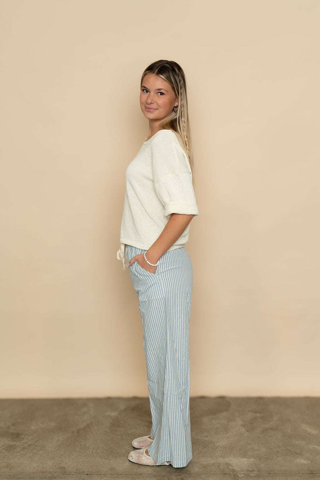 Sadie Striped Wide Linen Pants