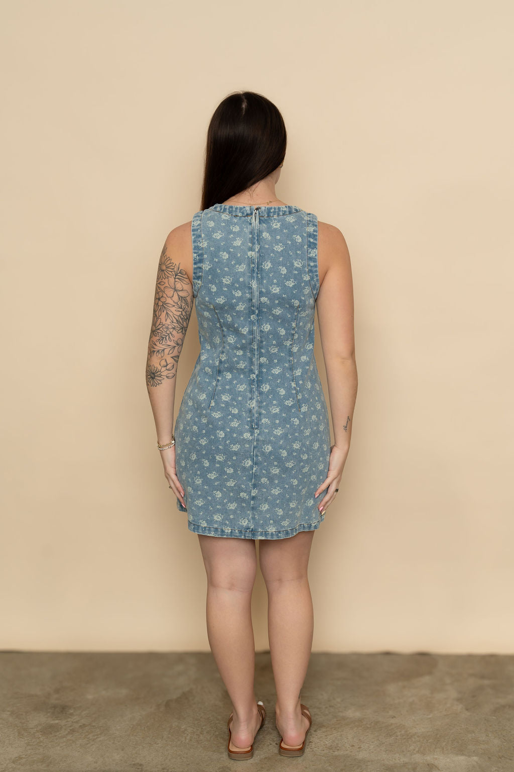 Hazel Floral Denim Mini Dress