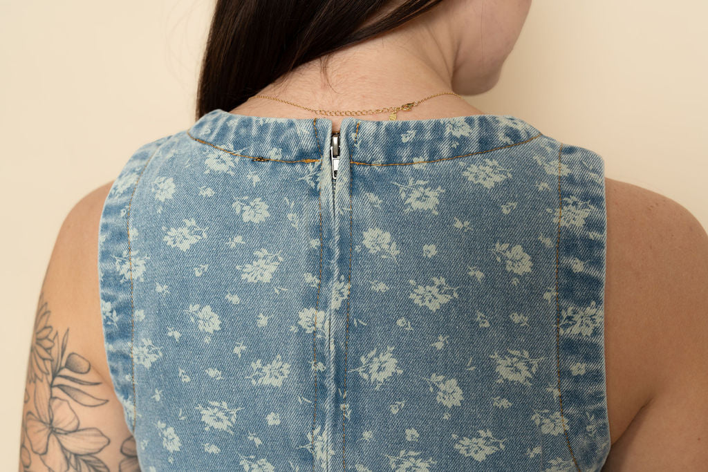 Hazel Floral Denim Mini Dress