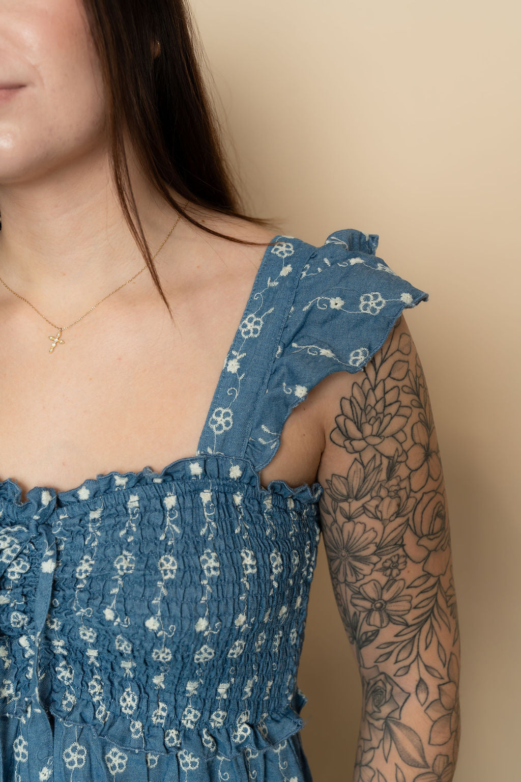 Darlene Floral Embroidered Maxi Dress