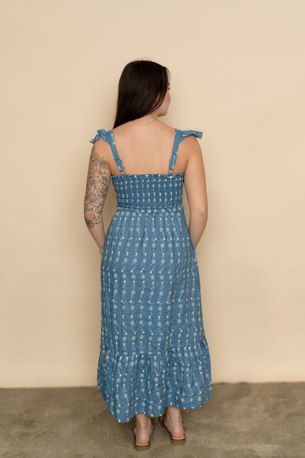 Darlene Floral Embroidered Maxi Dress