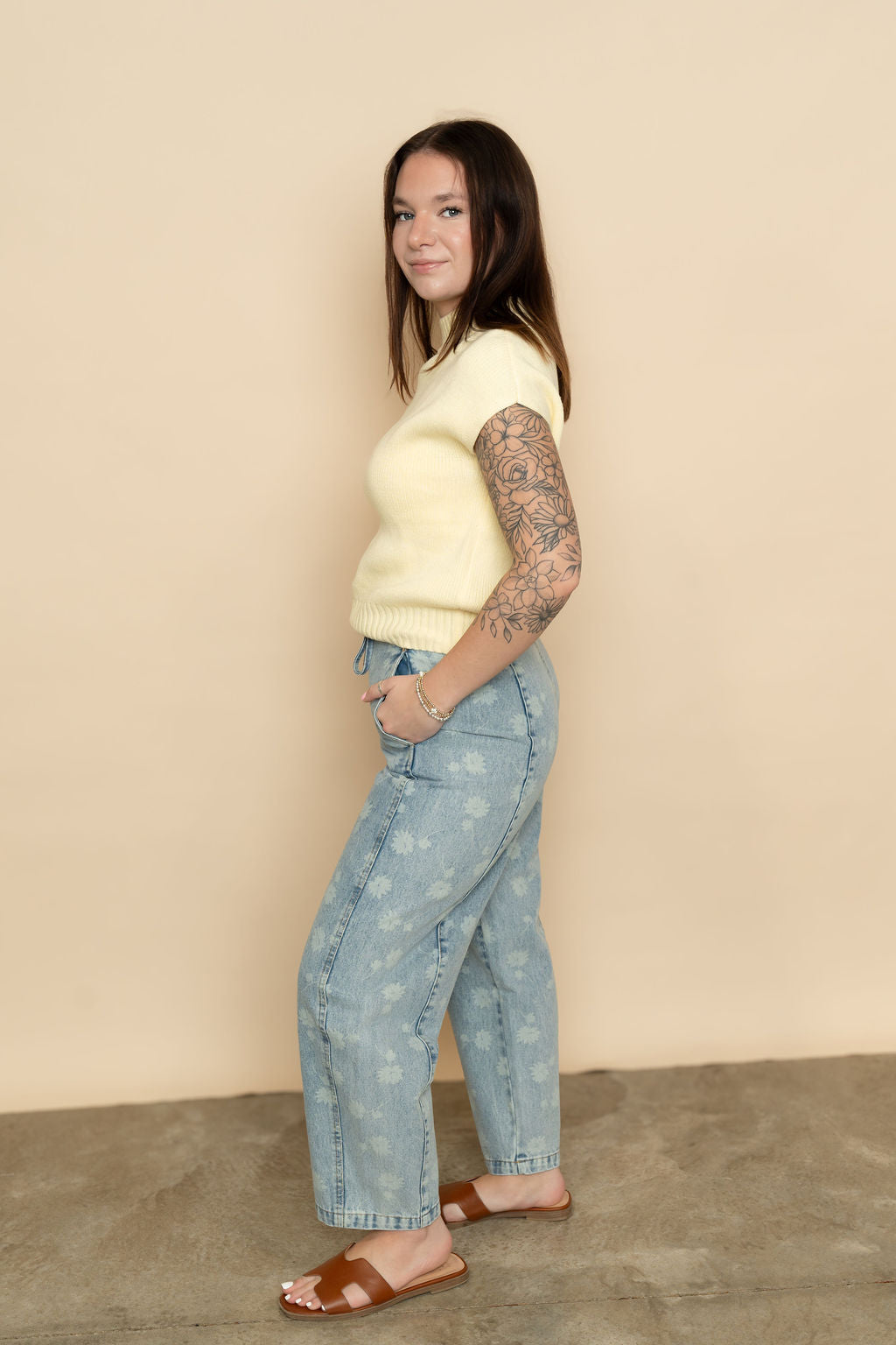 Marley Mock Neck Sweater - Yellow