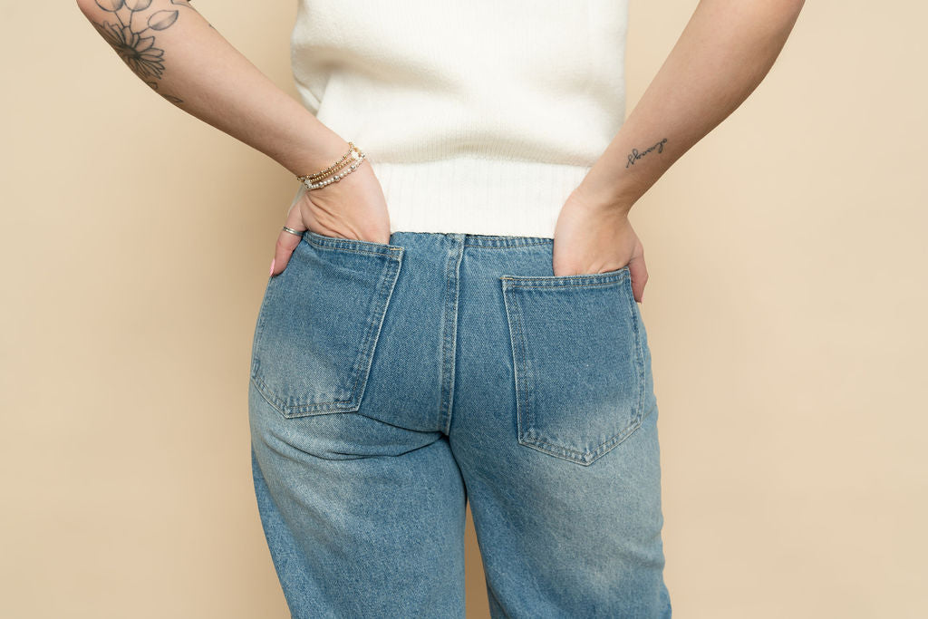 Jamie Lace Side Barrel Jeans