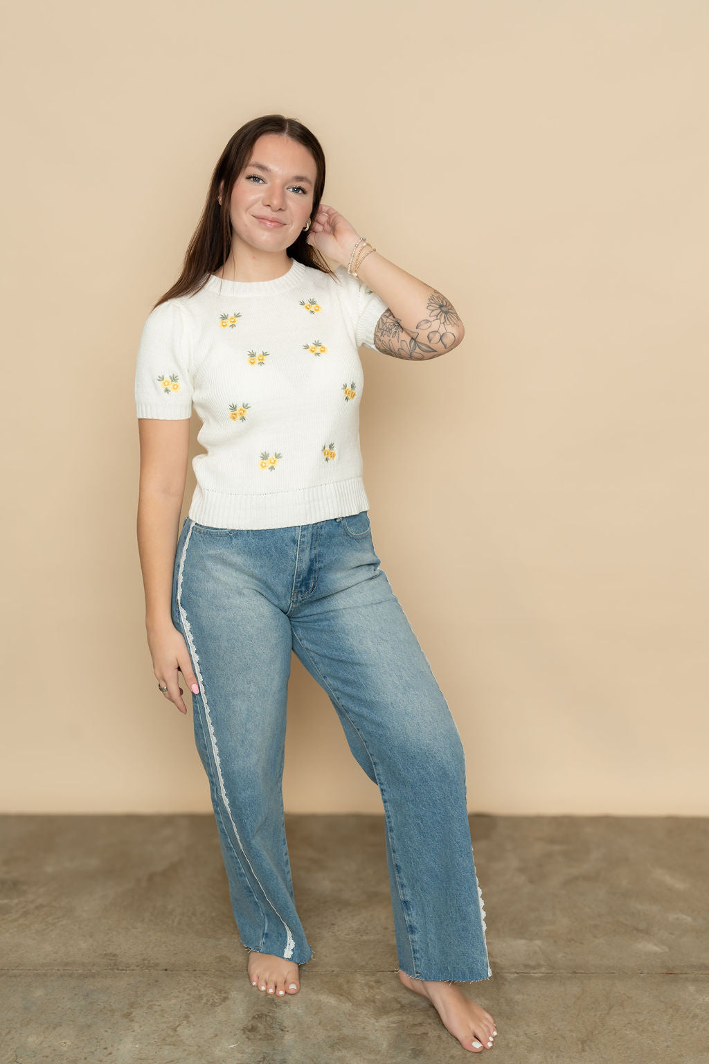 Gretchen Floral Embroidered Sweater
