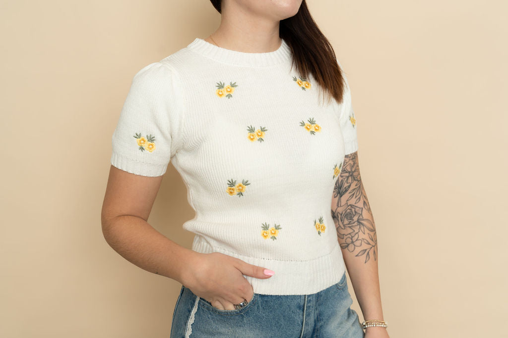 Gretchen Floral Embroidered Sweater