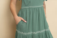 Heather Embroidered Tiered Maxi Sun Dress