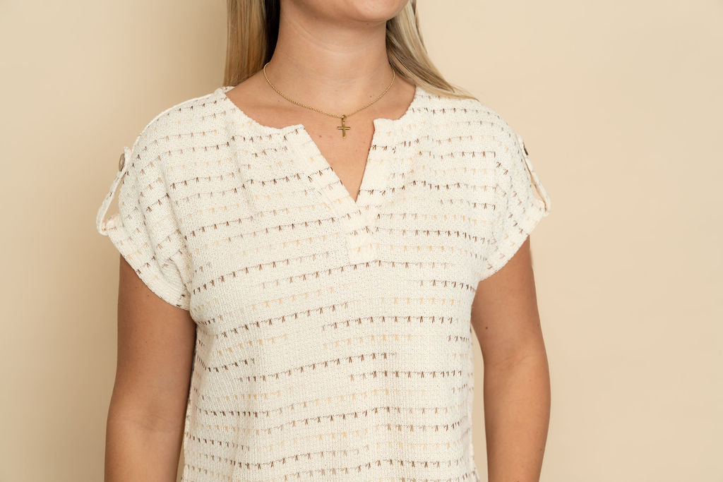 Everly Split Neck Knit Top