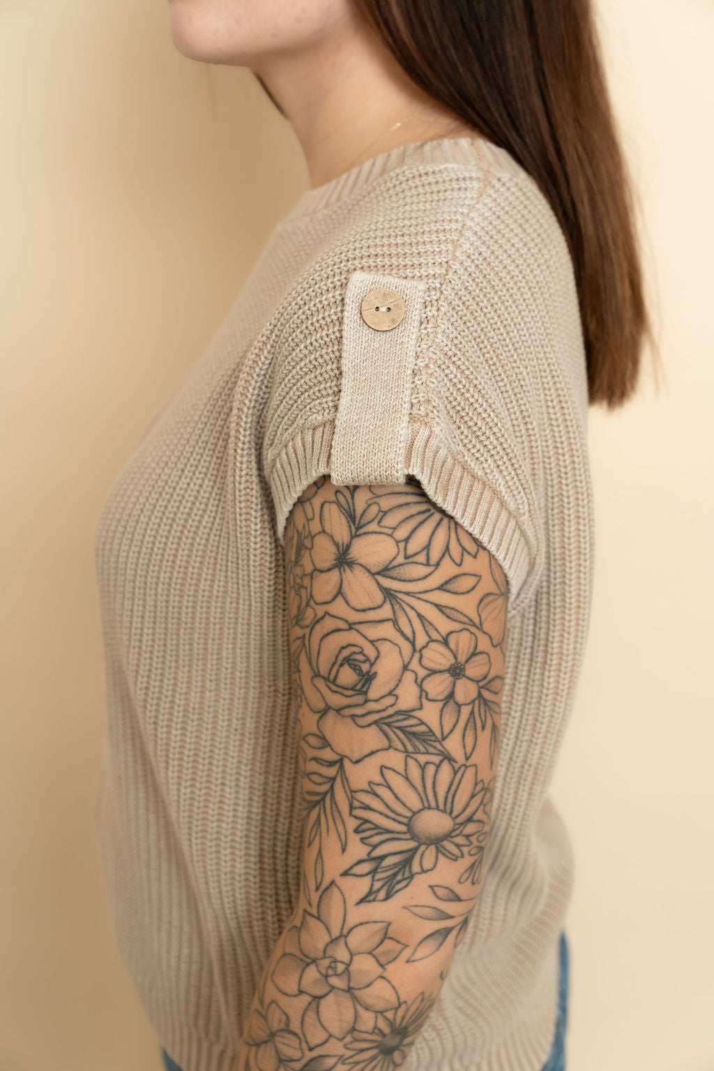Bowden Acid washed Knit Top - Khaki