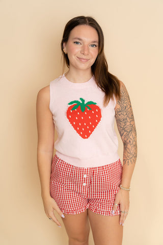Sweet Gingham Button-Front Shorts