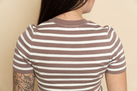 Leslie Striped Short Sleeve Sweater