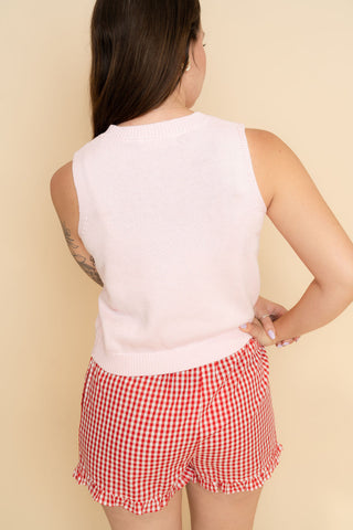 Sweet Gingham Button-Front Shorts