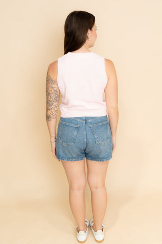 Stacy Strawberry Knit Tank Top - Pink