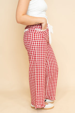 Ruthie Ruffled Bottom Gingham Pants
