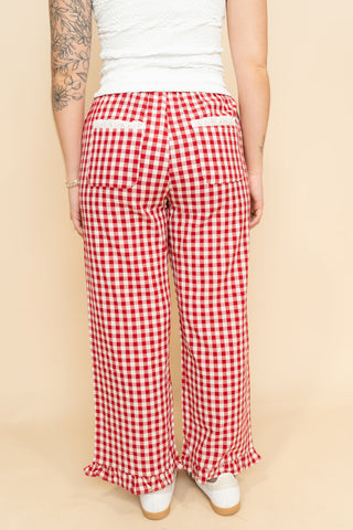 Ruthie Ruffled Bottom Gingham Pants