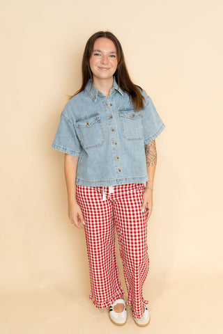 Ruthie Ruffled Bottom Gingham Pants