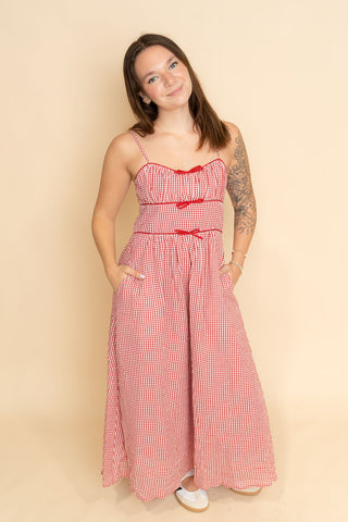 Briar Gingham Bow Maxi Dress