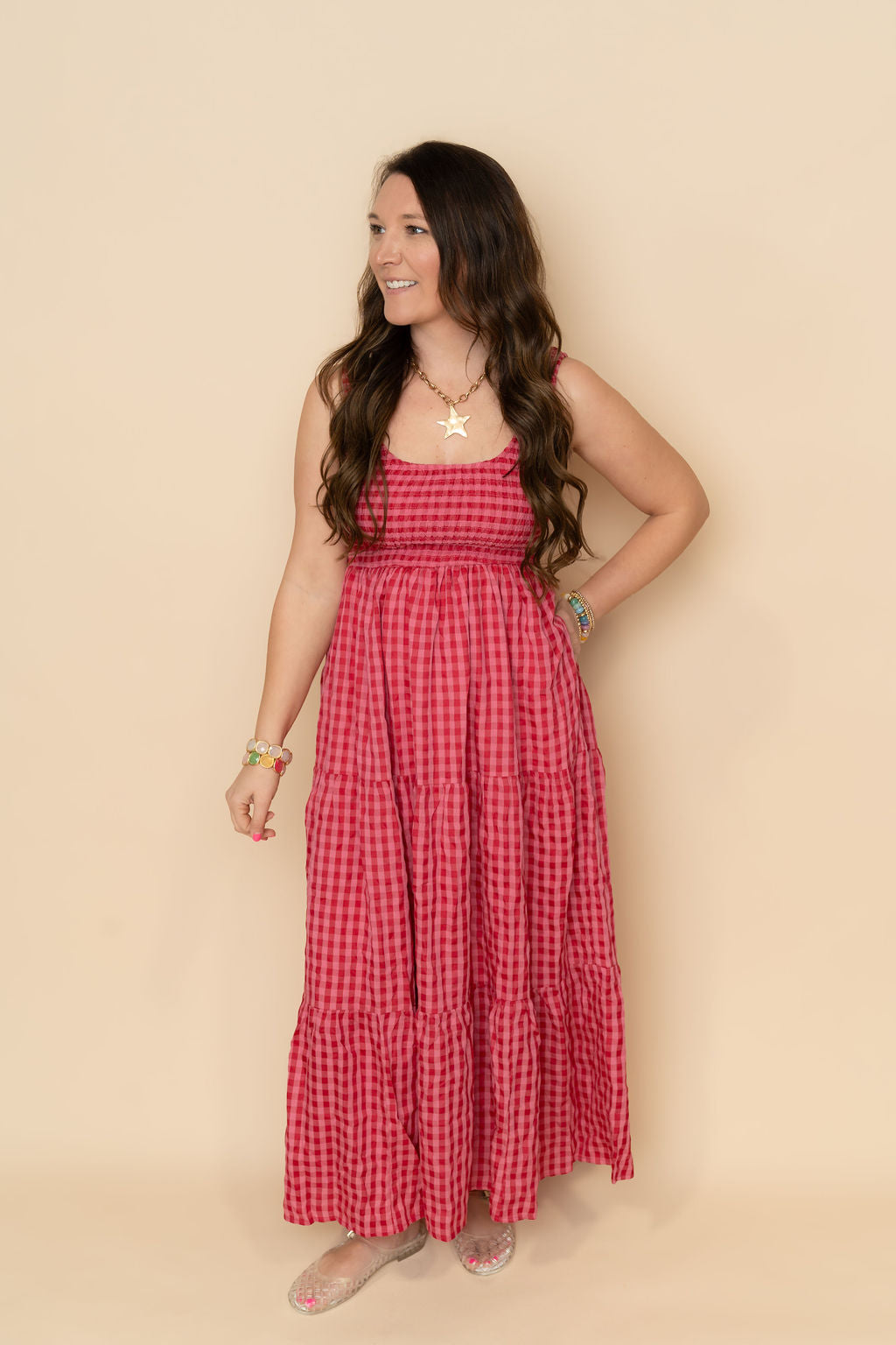 Sofie Gingham Maxi Dress