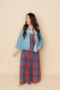 Risen Cropped Cape Jacket - Medium Wash