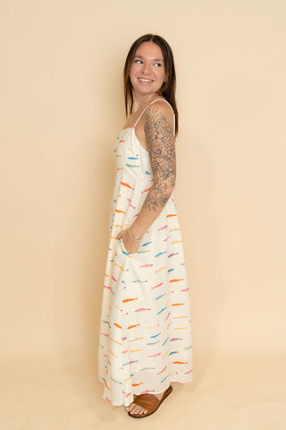 Elise Fish Print Midi Dress
