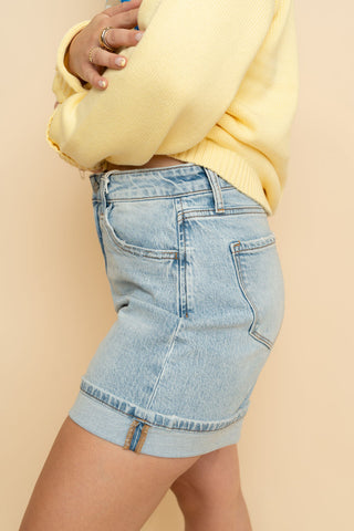 Vervet High Rise Cuffed Denim Shorts