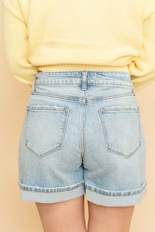 Vervet High Rise Cuffed Denim Shorts
